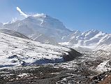 13 Cho Oyu Early Morning Just Before Intermediate Camp We jump into the Landcruiser and continue our drive from Chinese Base Camp (4908m) on a good gravel road with Cho Oyu (8201m) getting closer and closer.